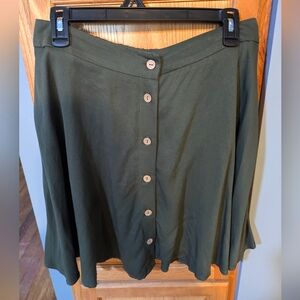 Maurices army green button skirt